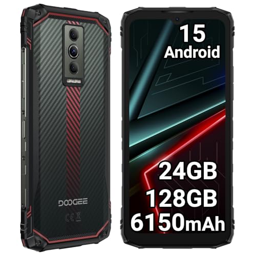DOOGEE Blade 10 Energy Smartphone Incassable Ultra-Fin (10.7mm), Téléphone Robuste 4G Android 15, 24Go RAM+128Go ROM, Batterie 6150mAh, Écran 6.56 90Hz, Antichoc/NFC/GPS