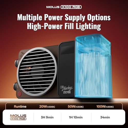 Image of ZHIYUN MOLUS X100 RGB PRO 100W Video Light [Official] V2 Upgraded Version Professional Photography Lighting Portable Continuous Output Lighting 2500K~10000K CRI≥95 TLCI≥97 Only 384g (Green Collab)