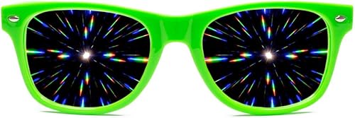 Miniatura 17 de GloFX Lentes de difracción definitiva, efecto prisma 3D arcoíris con marcos negros mate, gran accesorio para edm, concierto y rave
