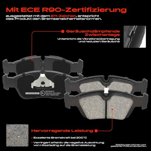 Frankberg Bremsensatz inkl. 2x Bremsscheiben + 4x Bremsbeläge Vorne Kompatibel mit 3er Compact E46 3er E46 3er Touring E46 3er Cabriolet E46 Replace# 34116761244