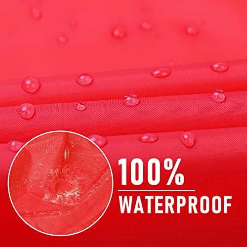 Saphirose Lightweight Kids Rain Poncho Jacket Waterproof Outwear Rain Coat Red X-Large #TOP2