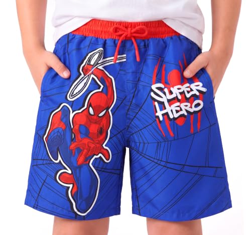 Image of Disney Stitch Spiderman Cars Winnie Toy Story Boy Swim Trunks UPF 50+Swim Shorts Compression Liner & Quick-Dry &Pockets 2-13Y