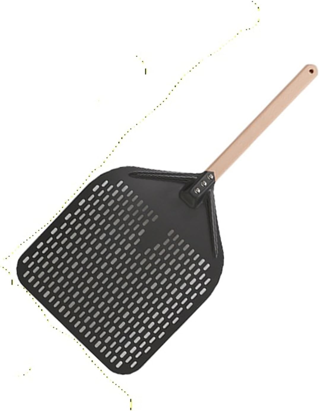 Aluminum Pizza Shovel Peel Lifter Tools Non Slip Wooden Handle Cake Bread Paddle Baking Turner Accessorie(35cm Black 40cm H)