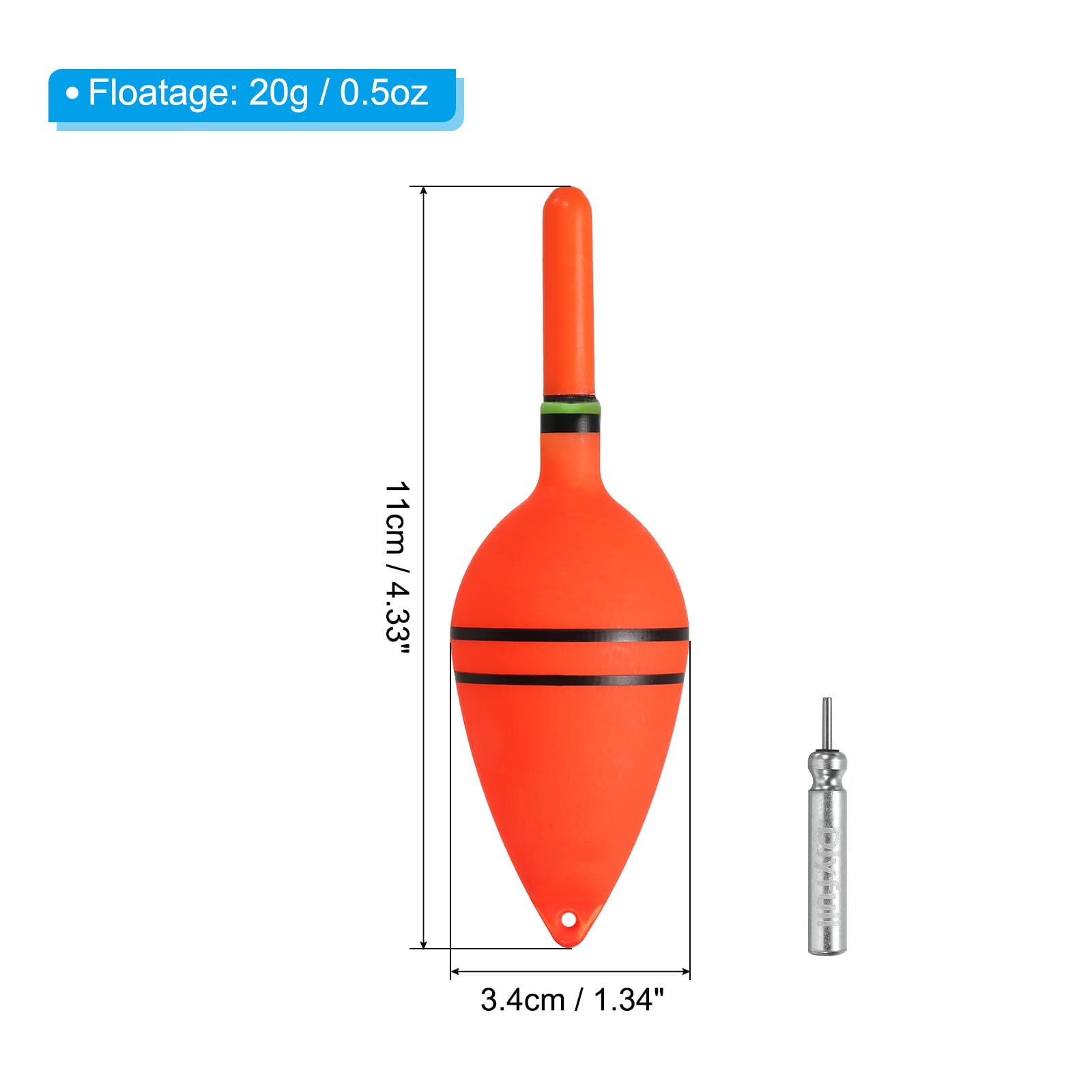 PATIKIL 0.5oz Lighted Fishing Slip Bobbers, 2 Pack EVA Light Up in Red Fishing Float with Battery for Night Fishing
