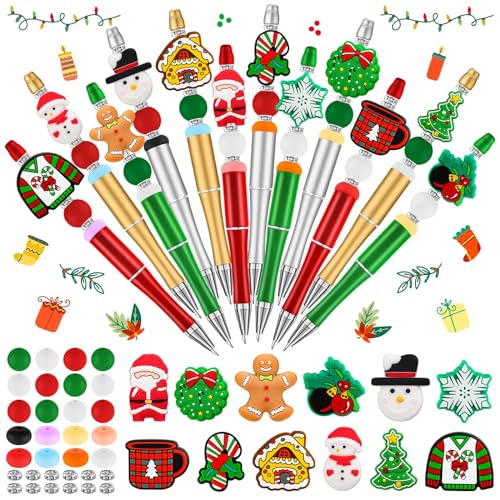 Bolígrafos de cuentas de Navidad ergonómicos de silicona para escribir cómodamente sin cansancio