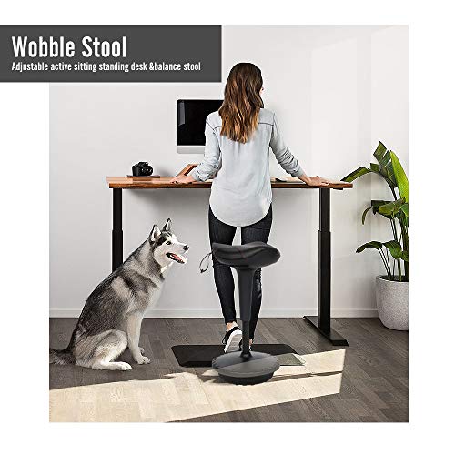 Image of Puluomis Balance Perch Stool Saddle Design Wobble Stool Adjustable Height 26-31 Inch for Active Sitting Office Standing Desk Swivel Stool, Black