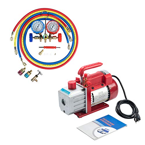 4.5 CFM Single Stage Vacuum Pump with 3 Way AC Gauge