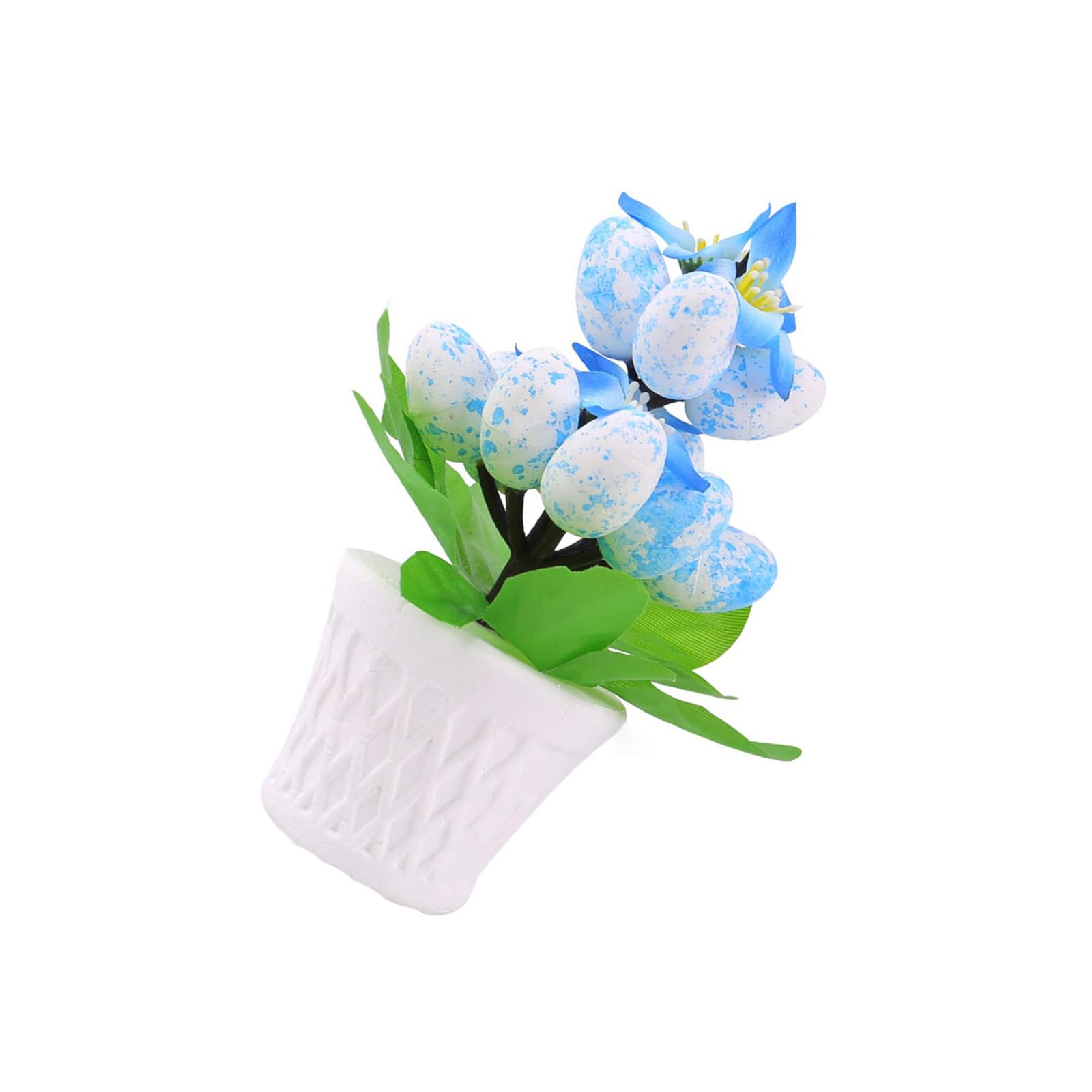 Tsophreniq Cartoon Printed Eggs Potted Plant Easters Tree Branch Bonsais Desktop Decoration Decorative Tabletop Ornament Easters Table Centerpieces