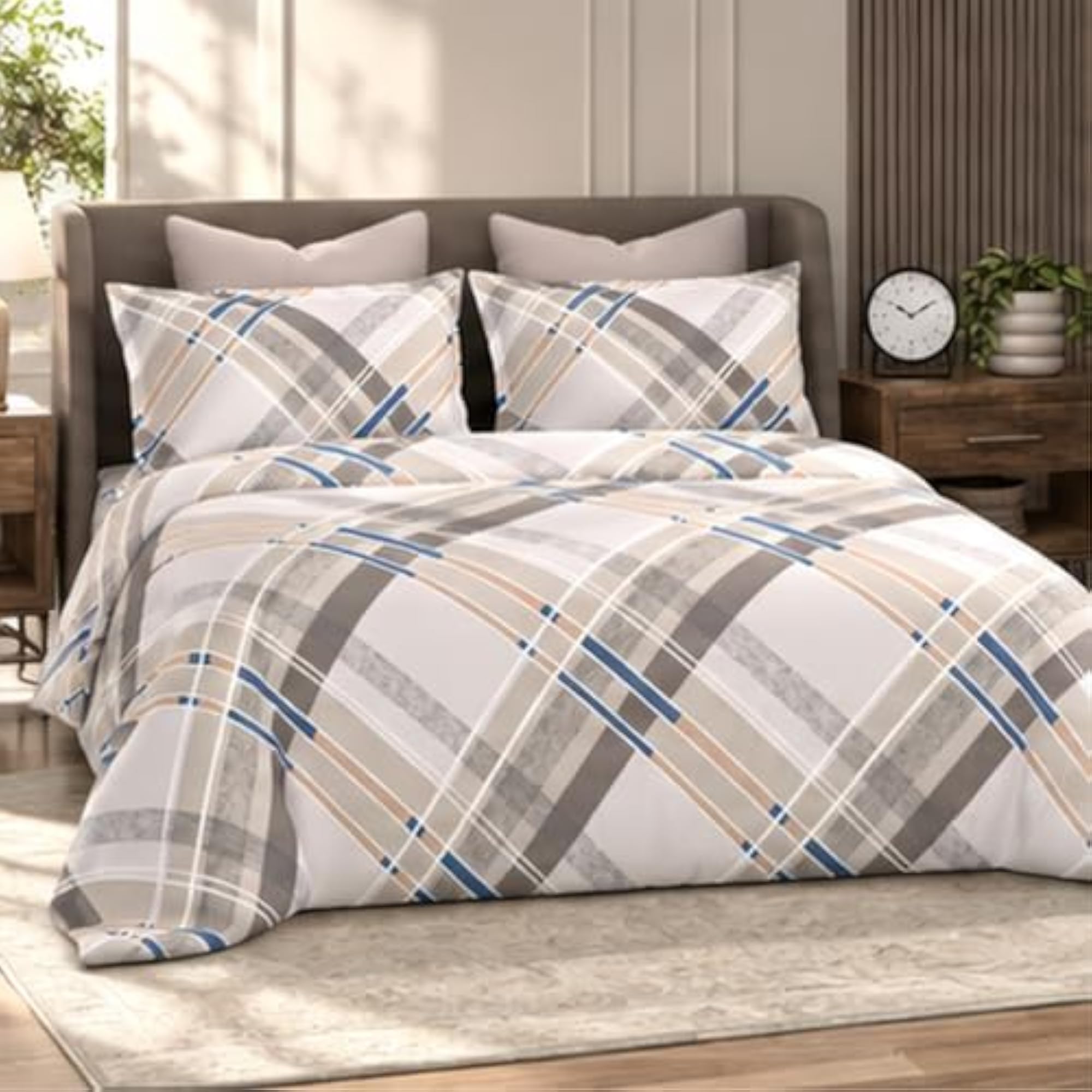 Florentine Geometric Brown Super King Size Bedsheet Set
