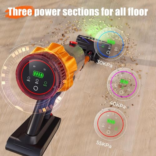 Cordless Vacuum Cleaner for Home, 55Kpa Suction, Up to 70-Min Runtime, Gold β image 4