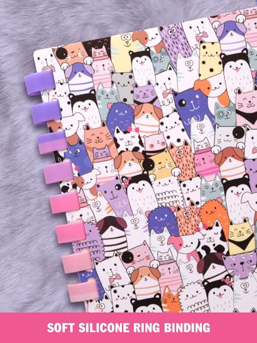 Image of DOODLE A5 Soft Wiro Refilable Notebook Diary | Soft Spiral for Comfortable Writing | 160 Ruled Pages, 80 GSM | Perfect for School, College & Office Use - Cats Maze