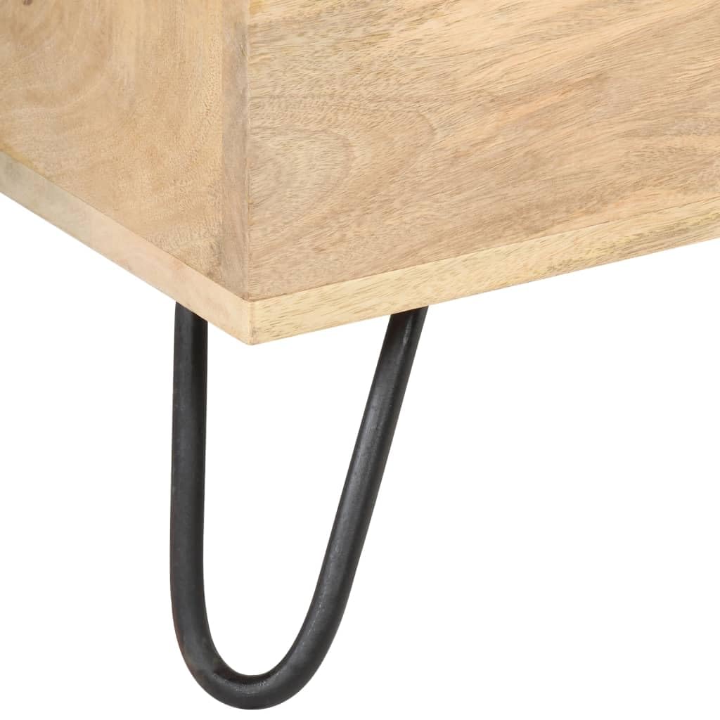 Baúl de almacenamiento 90 x 40 x 45 cm, mango de madera maciza con patas de acero, caja versátil, banco, espacio de almacenamiento para salón, dormitorio, pasillo, habitación de los niños