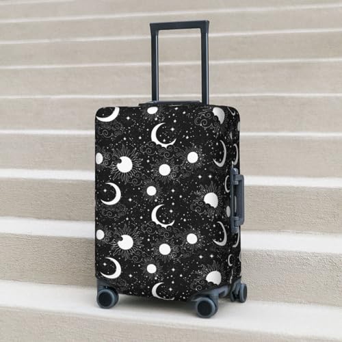 Crescent and Stars Luggage Cover Anti Scratch Dirt Waterproof Elastic Travel Luggage Cover Protector Suitcase Cover for Suitcase Tsa Approved Fit 18-32 Inch Luggage3