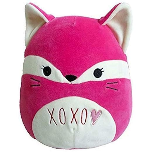 Kellytoy Squishmallow 8 tum Cameron katten / räven (alla hjärtans dag) supermjuk plyschleksak kudde husdjur kompis (ormbunke räven (XOXO))
