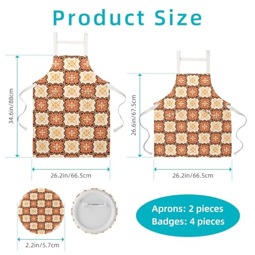 Tablier de serveuse avec 4 broches pour bar et restaurant - 2