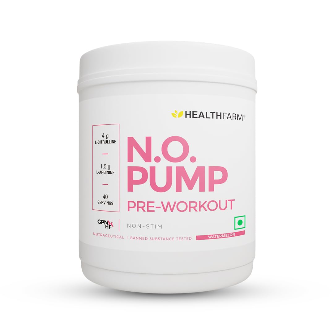 Healthfarm N.O. Pump Stim Free Pre Workout | Non-Stimulant Pre Workout Supplement Powder Nitric Oxide Booster | Pre Workout Supplements Drink for During Workout | (40 Servings (Watermelon) (B0CSPCDHXM) Amazon Price History, Amazon Price Tracker