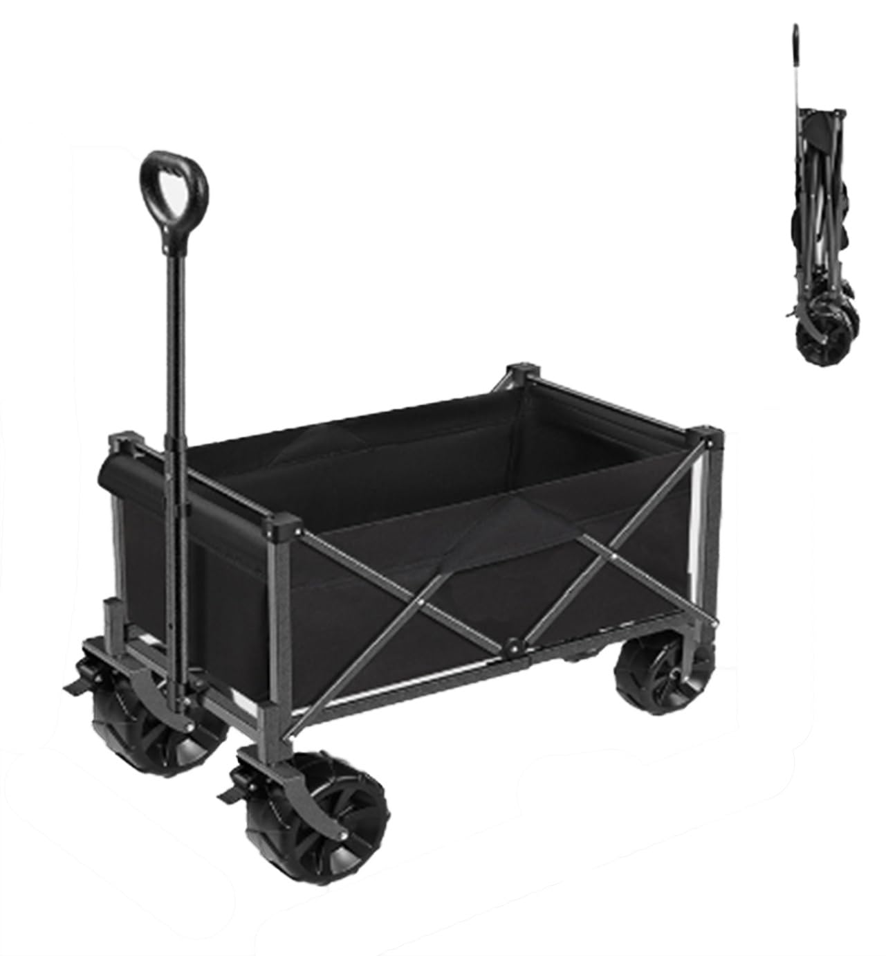 SB - Carro Transporte Multiusos Todoterreno Plegable. Carrito Playa Ruedas Grandes. Carro para jardín, Camping y Aire Libre, con Gran Capacidad Carga 120kg