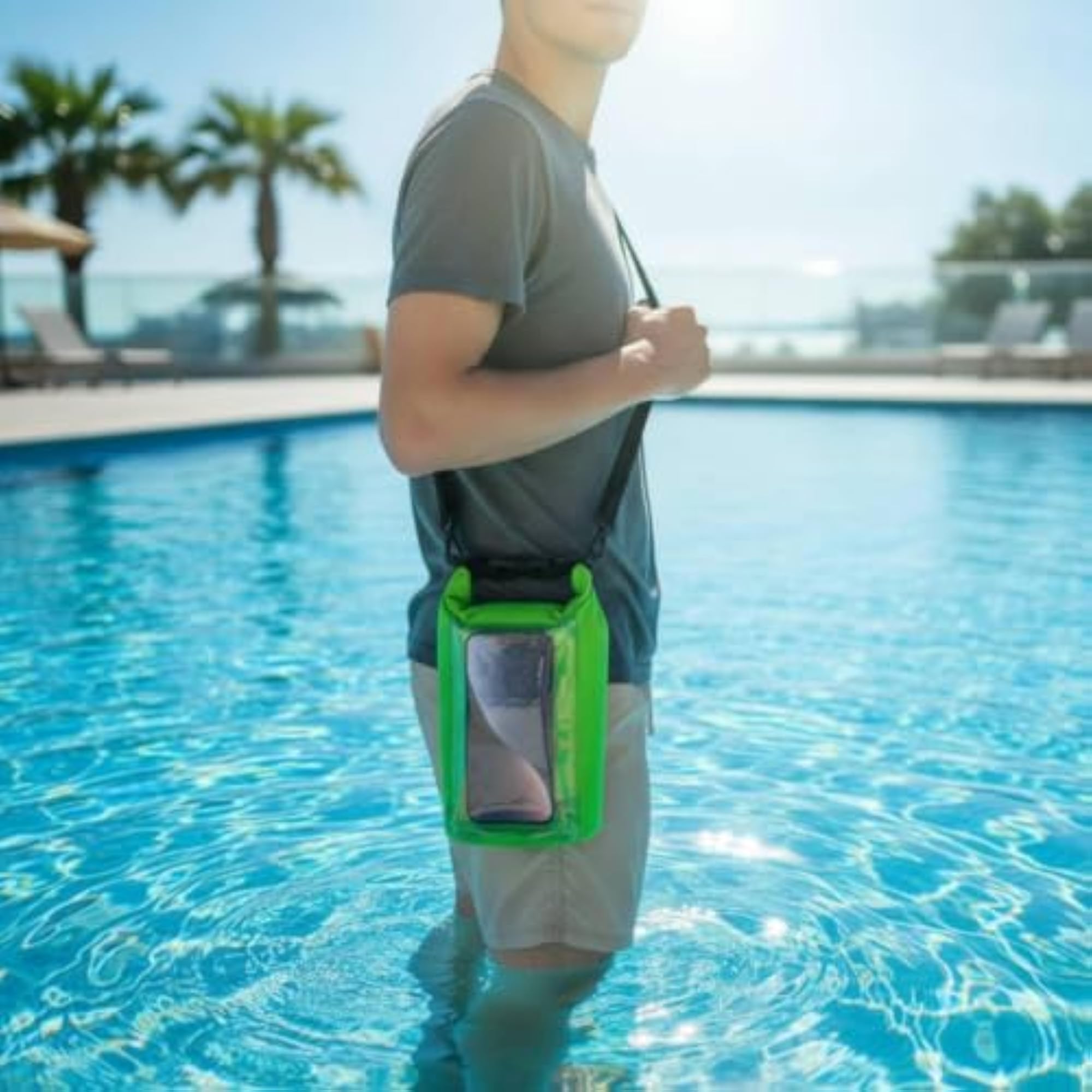 Phone Dry Bag with Strap, Black