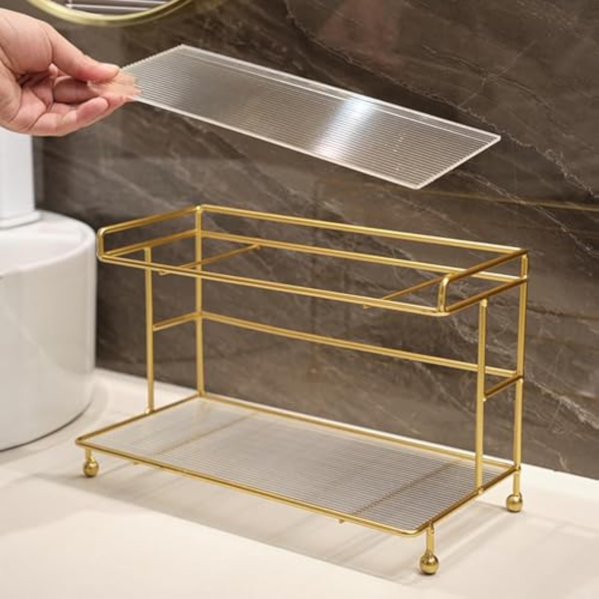 Iron Storage Rack Rectangle for Desktop Dessert Display