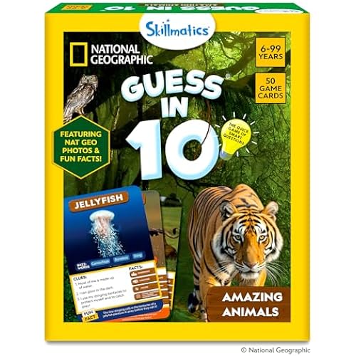 Skillmatics Guess in 10 Game – National Geographic Animals, Gift for Kids