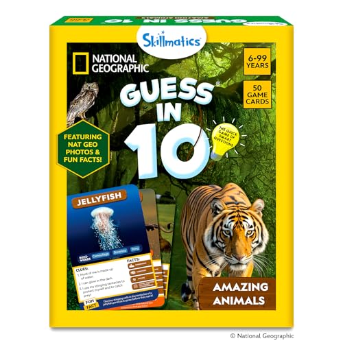 Skillmatics Guess in 10 National Geographic Animals, Educational Card Game for Kids & Families,...