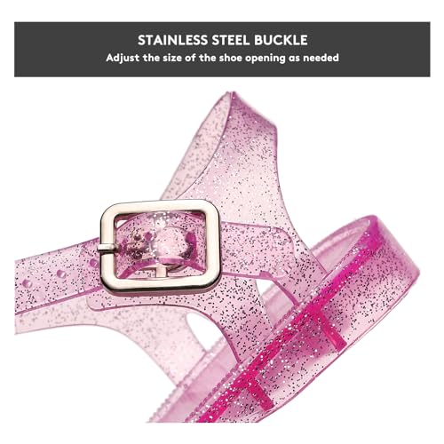 Toddler Girls Jelly Sandals Soft Rubber Sole Closed Toe Beach Summer Shoes Princess Flat3