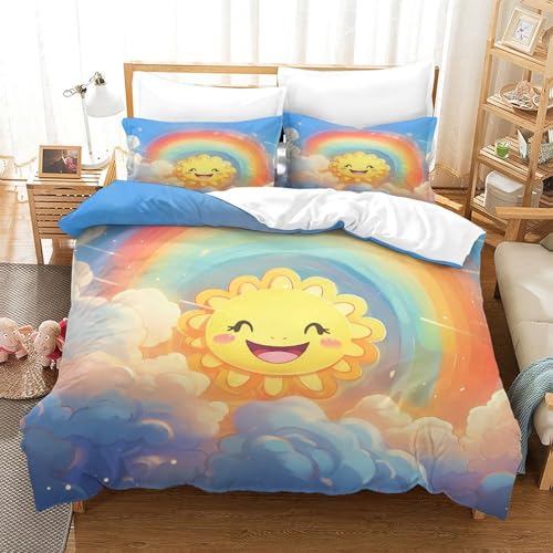 Parure de lit microfibre ultra douce arc-en-ciel 260x220cm