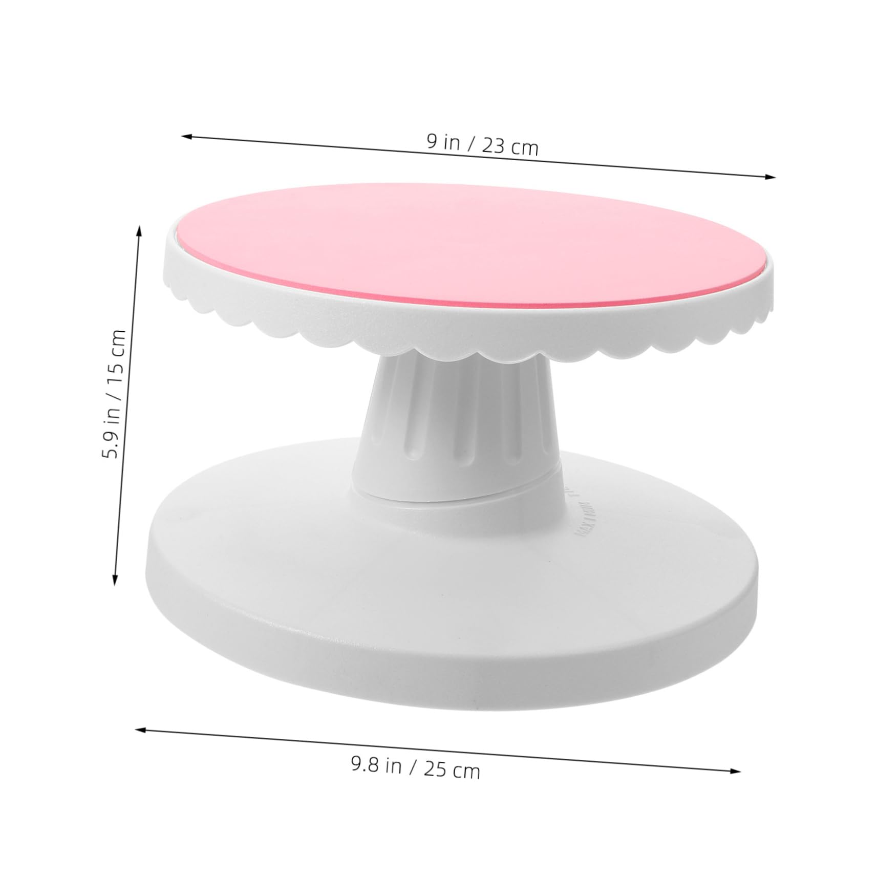 Plateau Tournant à Gâteaux 10 Pouces en Plastique Rose pour Décoration