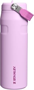 Stanley IceFlow Flip Straw 2.0 Water Bottle 24 OZ | Built-in Straw with Larger Opening | Lightweight & Leak-Resistant | Insulated Stainless Steel | BPA-Free | Soft Orchid