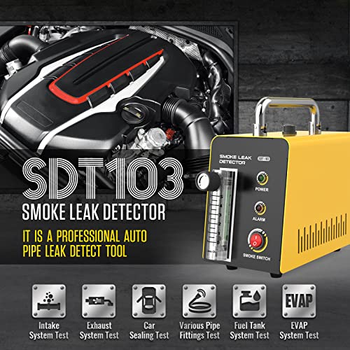 Smoke Diagnostic Leak Detector EVAP Smoke Leak Detector SDT103 Automotive Fuel Leak Detectors Car Pipe Leakage Tester with Adjustable Smoke Flow Meter for 12V Vehicles - Thumbnail 2