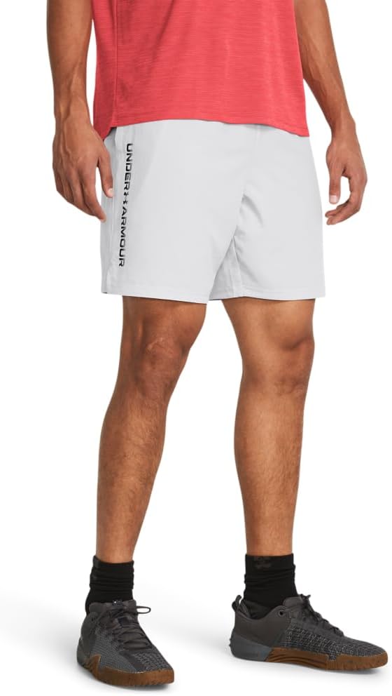 Under Armour Mens Woven Wordmark Shorts Medium (014) Halo Gray / / Black