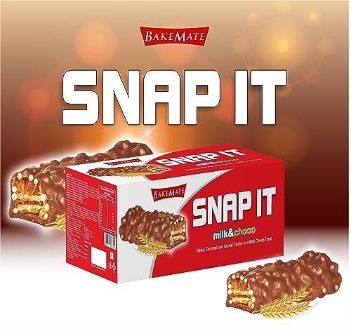 Image of BakeMate Snap It Milk & Chocolate Wafer - Pack of 1 (30 Pieces) - 600g | Crispy Wafer with Smooth Chocolate Filling | Birthday Chocolates.
