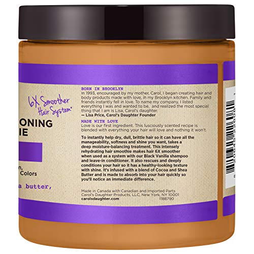 Carol's Daughter Black Vanilla Hair Smoothie for Curly, Wavy or Natural Hair, Shea Butter Hair Mask For Dry and Dull Hair, 8 Oz - Thumbnail 3
