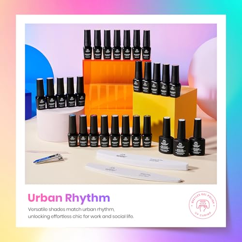 Image of Beetles Gel Nail Polish Set - 25 Colors Pink Red Blue Green Gel with Base & Top Coat Soak Off UV LED Gel Polish Kit for DIY Salon Summer Manicure
