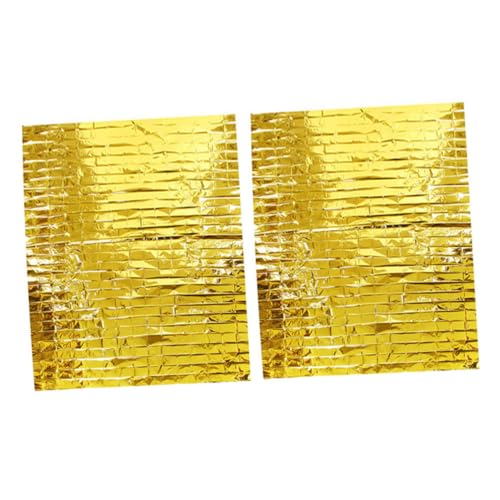 GOOHOCHY 2pcs Insulated Emergency Blanket Aluminum Foil Thermal Survival Carpet Lightweight Compact Waterproof Picnic Blanket