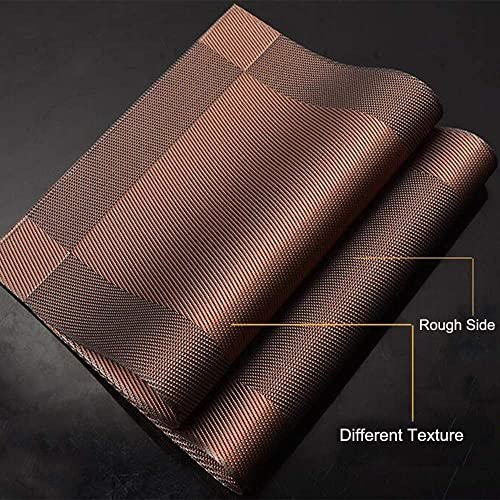 Image of Rectangular Placemats Set of 6 for Dining Table | PVC & Polyester Table Mats | Washable, Heat Resistant & Easy to Clean Kitchen Placemats for Home