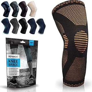 POWERLIX Knee Support for Women/ Men, Knee Brace Compression Sleeve Support for Arthritis, Joint Pain, Ligament Injury, Meniscus Tear, ACL, MCL, Tendonitis, Running, Squats, Sports, Black, Large