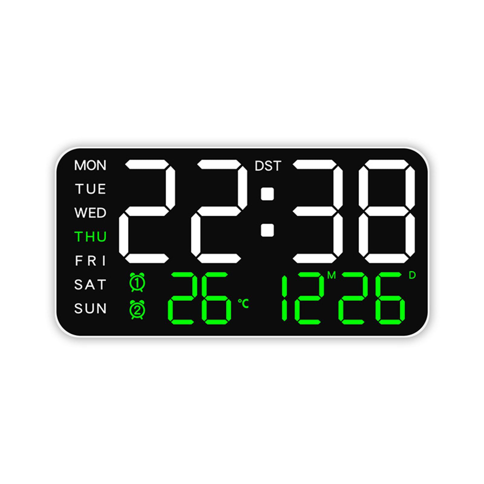 YROHGKPN LED Digital Wall Clock Large Display Alarm Clock Perfect for Home Gym Decors and Senior Time Management Large Display