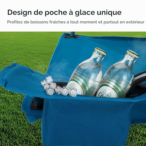Chaise de camping pliante LET'S CAMP lot de 2 avec sac isotherme 120kg - 6