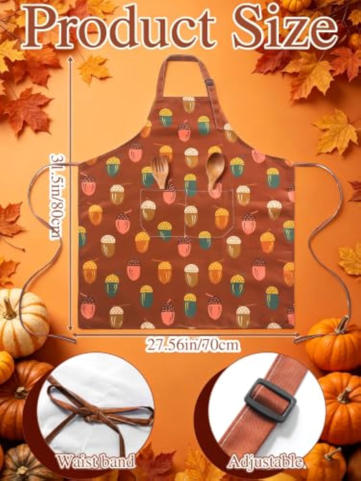 6 Pcs Fall Thanksgiving Aprons with Pockets