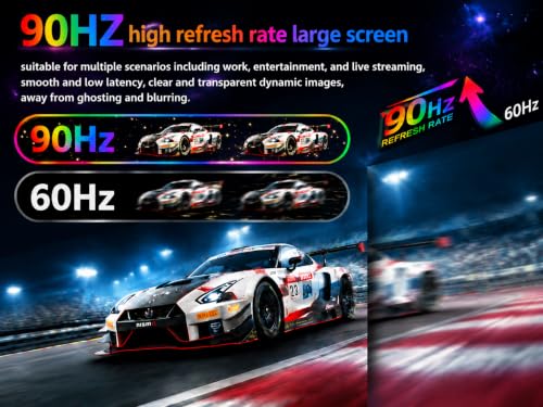 Image of ZSCMALLS 23.8-inch 2K QHD 90HZ 100% sRGB Portable Monitor USB-C HDMI Travel Monitor, Suitable for laptops MacBook PS5 Xbox, VESA installable, with Speakers, Built-in Stand