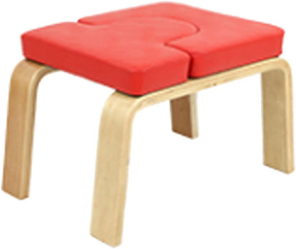 Yoga Headstand Bench w/VC Pads, Yoga Inversion Chair, Sturdy Wood Frame, Yoga Inversion Trainer, Relieve Fatigue and Shape Body, Idea for Workout,C