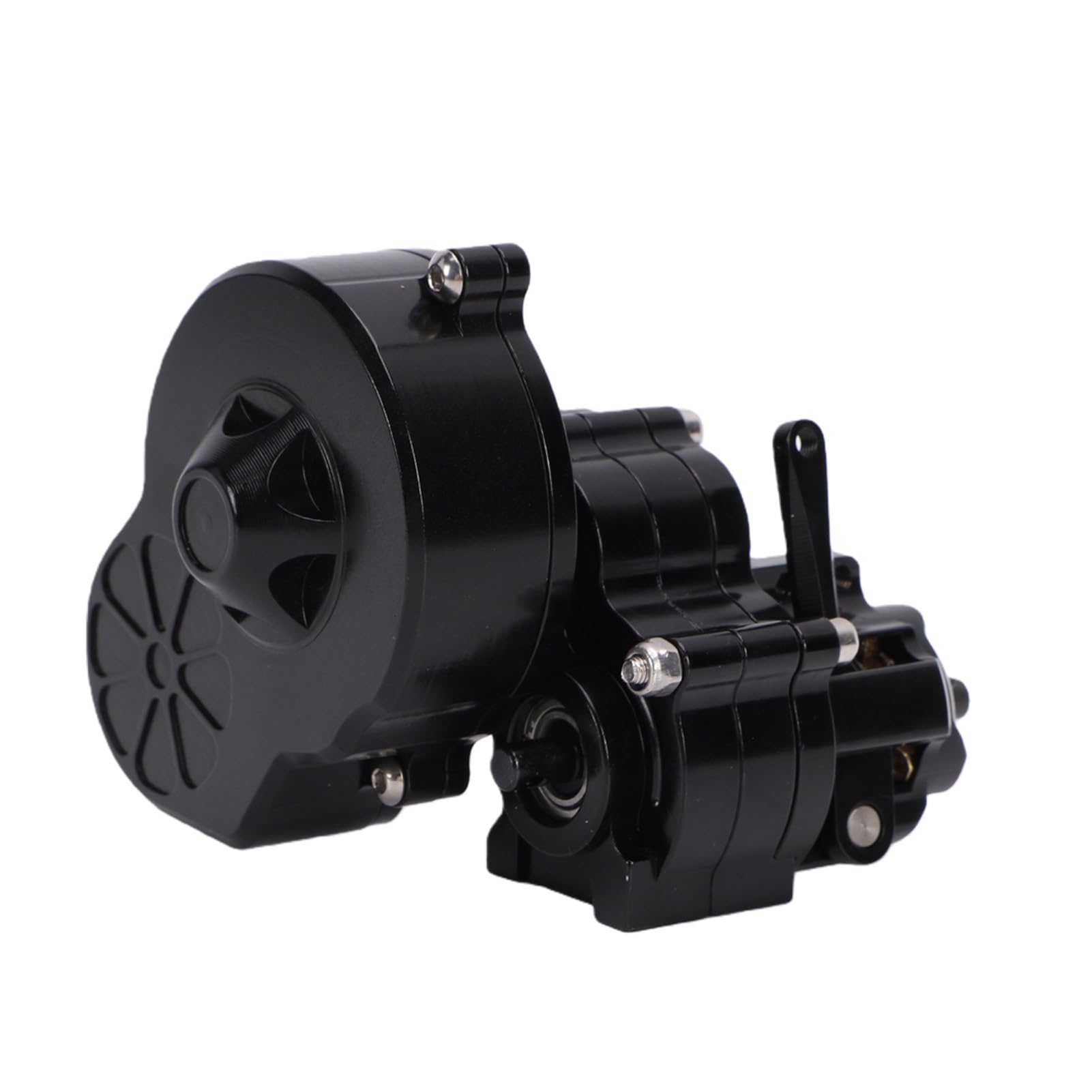 CHICIRIS Reemplazo de Caja de Cambios RC Crawler para Axial SCX10, (Black) | Escala 1/10, Compatible con Wraith AX10, Salida Trasera con Soporte de Rodamiento, Eje Perforado en Cruz, Control de