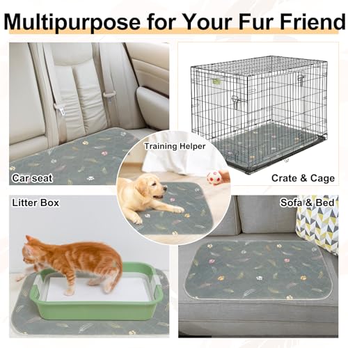 Image of BEAUTYZOO Reusable Puppy Pads,Washable Pee Pads for Dogs,Non Slip Wee Wee Pad for Potty Training,Thick Heavy Absorbent Underpads for Playpen,Bed,Sofa,Crate,Whelping,Travel & Outdoor Spring, 16 inchx 24 inch
