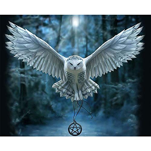 Kit diamant peinture complet hibou grand format 60x120cm pour broderie point de croix