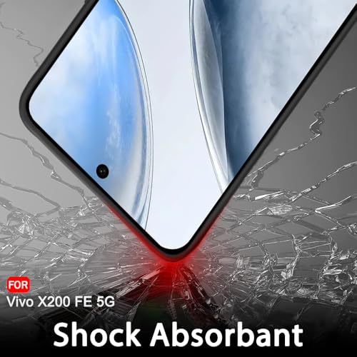 Image of TheGiftKart Sleek Back Cover Case for Vivo X200 FE 5G | Slim Fit Protective Design | Ultra Matte Finish | Camera Protection Bump | Soft Silicon Back Cover Case for Vivo X200 FE 5G (Silicone, Black)