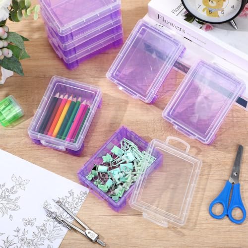 Image of Suzile 25 Pcs Plastic Crayon Boxes Bulk,Purple