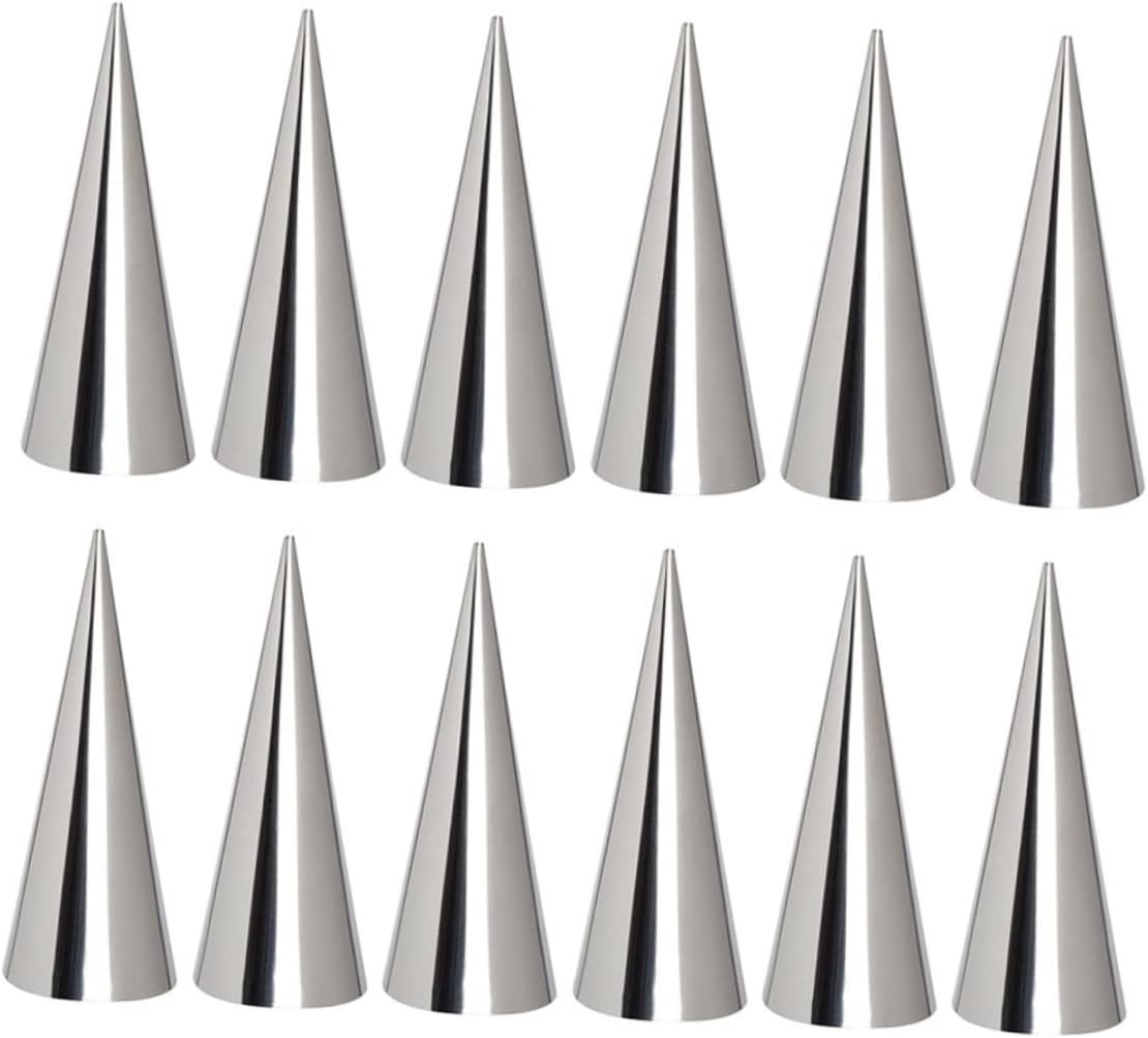 SHOWERORO 20pcs Stainless Steel Bread Baking Molds Conical Croissant Moulds for Diy Loaf Baking