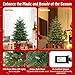 Goplus 5ft Pre-Lit Artificial Christmas Tree, Hinged Holiday Xmas Full Tree with 1426 Lush PVC & PE Tips, 200 Warm White LED Lights, Foldable Metal Stand, Seasonal Home Office Party Decoration