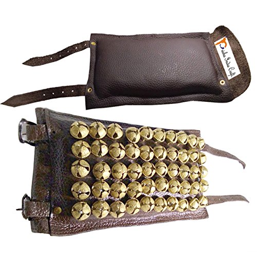Prisha India Craft ® Ghungroo Brown Leather Pad 5 Line Ghungroo P...